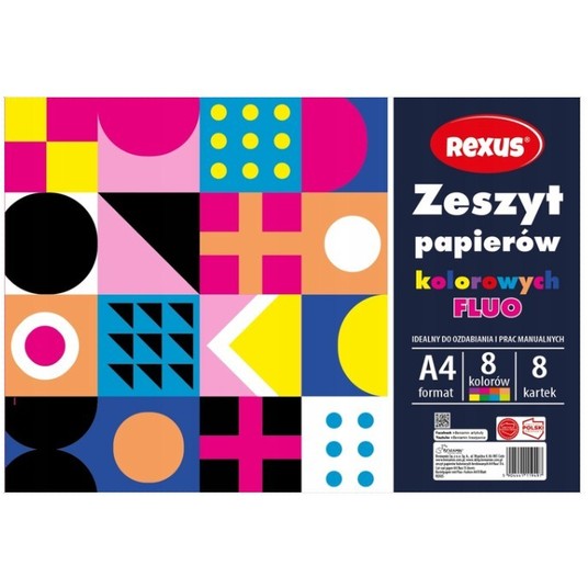 ZESZYT PAPIERÓW KOL. KREDOW. FLUO A4/8K 9497 A'10 -zdjęcie numer 1