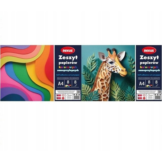 ZESZYT PAPIERÓW KOL. SAMOPRZYLEPNYCH A4/8 a"10 -zdjęcie numer 1
