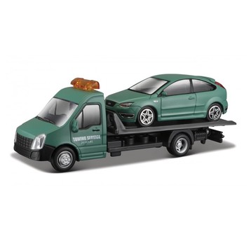 1:43 STREET FIRE FLATBED TRANSPORT W FORD FOCUS ST