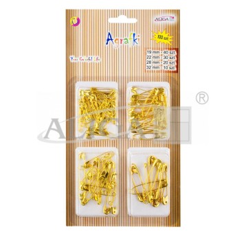 Agrafki AGR-0910 złote 100szt.mix wielkości 0910