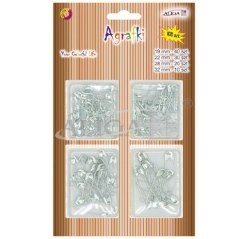 Agrafki w kolorze srebrnym, op. zawiera 100szt.