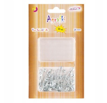 Agrafki w kolorze srebrnym, rozm. 28mm