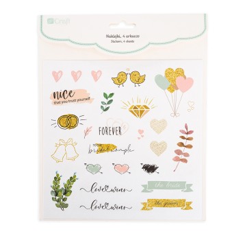 AKWARELOWE NAKLEJKI PAPIEROWE LOVE & MARRIAGE 5626