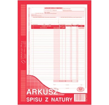 ARKUSZ SPISU Z NATURY 341-1 A4 PION