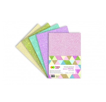 ARKUSZE BROKATOWE PIANKOWE PASTEL A4/5 ARK 8009