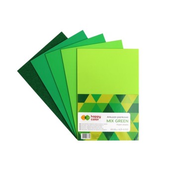 ARKUSZE PIANKOWE A4/ 5 ARK./5 KOL. MIX GREEN 8730