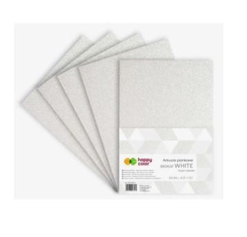 ARKUSZE PIANKOWE BROKATOWE A4/ 5 ARK. BIAŁE 7279