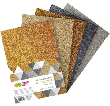ARKUSZE PIANKOWE BROKATOWE A4/ 5 ARK. GLAMOUR 3123