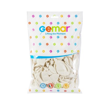 BALON 10" METAL PERŁOWO-BIAŁY (100) 2912