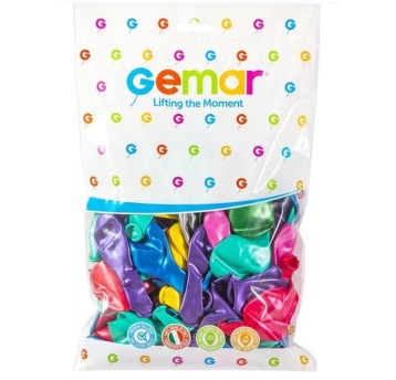 BALON 12 METAL RÓŻNOKOLOROWY 100SZT 8216