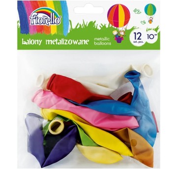 BALON Fiorello 10" METAL MIX 12 szt. 4581