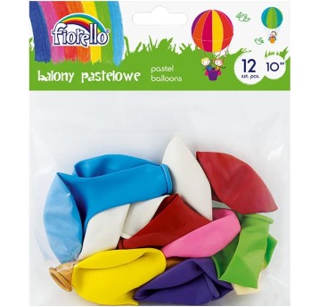 BALON Fiorello Pastel 10" MIX 12 szt.