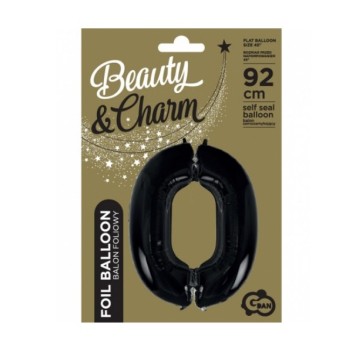 BALON FOLIOWY B&C CYFRA 0 CZARNA 92CM AA