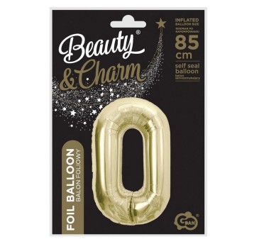 BALON FOLIOWY B&C CYFRA 0 SZAMPAŃSKA 85CM