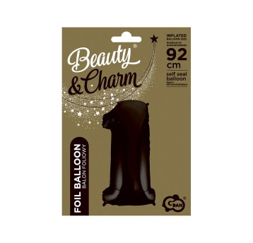 BALON FOLIOWY B&C CYFRA 1 CZARNA 92CM AA