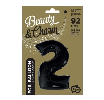 BALON FOLIOWY B&C CYFRA 2 CZARNA 92CM AA