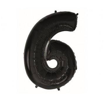 BALON FOLIOWY B&C CYFRA 6 CZARNA 92CM AA