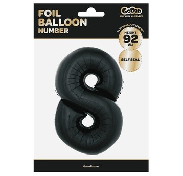BALON FOLIOWY B&C CYFRA 8 CZARNA 92CM AA