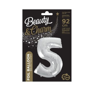 BALON FOLIOWY CYFRA 5, SREBRNA 92 0356