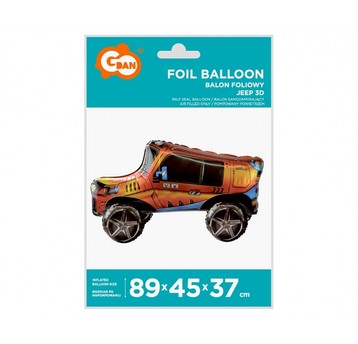 BALON FOLIOWY JEEP 3D 89X45X37CM KK