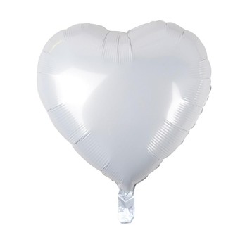 BALON FOLIOWY SERCE BIAŁE 18" AA 7081
