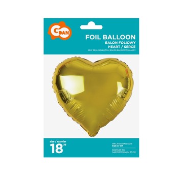 BALON FOLIOWY SERCE ZŁOTE 18" AA