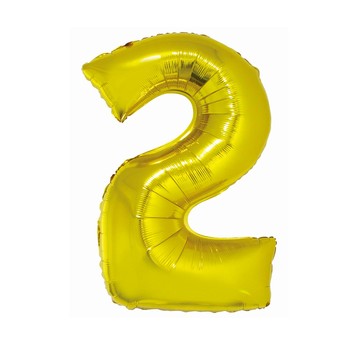 BALON FOLIOWY SMART CYFRA 2 ZŁOTA 76CM
