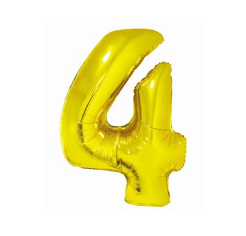 BALON FOLIOWY SMART CYFRA 4 ZŁOTA 76CM