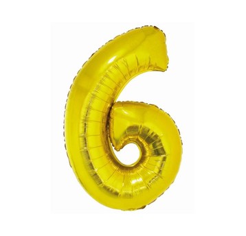 BALON FOLIOWY SMART CYFRA 6 ZŁOTA 76CM