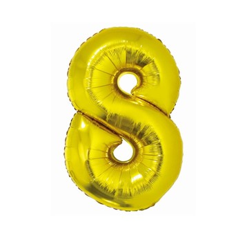 BALON FOLIOWY SMART CYFRA 8 ZŁOTA 76CM