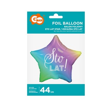 BALON FOLIOWY STO LAT GWIZDA GRADIENT 19 CALI