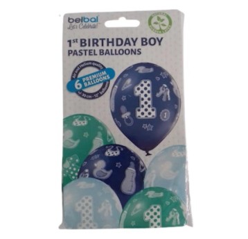 Balony 1 Urodziny chłopca (6szt.)