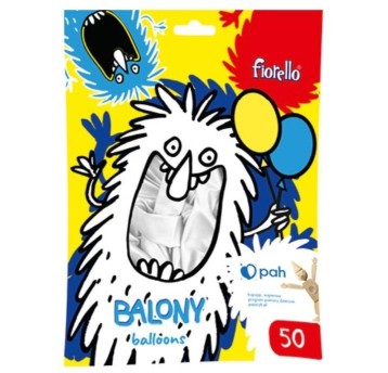 BALONY 12" METAL BIAŁY Fiorello 50 szt. 4826