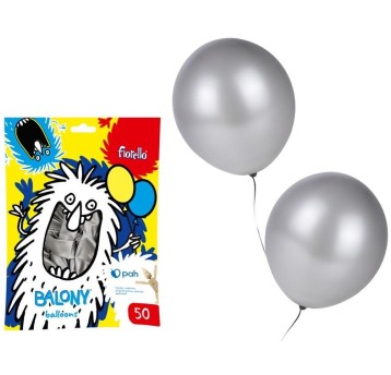 BALONY 12" METAL SREBRNY Fiorello 50 szt.