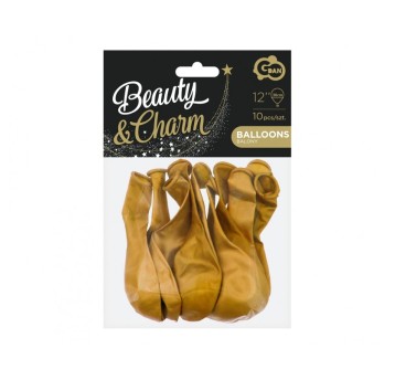 BALONY 12" METALIK CIEMNE ZŁOTE 10SZT. 2195