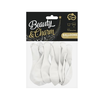 BALONY BEAUTY&CHARM PASTELOWE BIAŁE 12" 3110