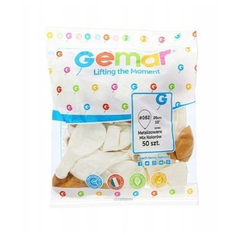 Balony Gemar 10" metalik złote i perłowe (50) 5416