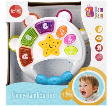 BAM BAM MUZYCZNY TAMBURYN B/O 16X16X6 MIX2 6086