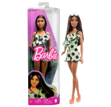 BARBIE FASHION BRUNETKA KOMBINEZON KROPKI HPF76