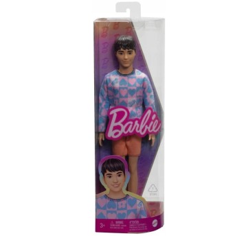 BARBIE KEN STYLOWY BLUZA W SERCA NIEB-RÓŻ HRH24