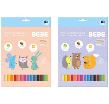 BBI KREDKI OŁÓWKOWE TRÓJK. JUMBO 12KOL PASTEL 9554