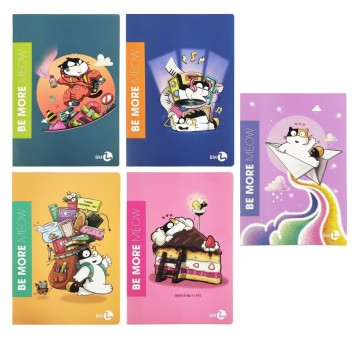 BE MORE ZESZYT A4 MEOW KRATKA 72 STRONY 100G. 2305