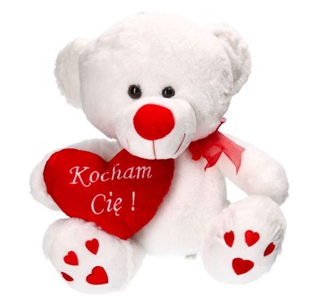 BIAŁY MIŚ Z SERCEM KOCHAM CIĘ DUŻY 8120