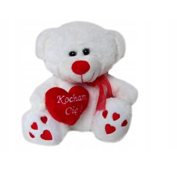 BIAŁY MIŚ Z SERCEM KOCHAM CIĘ ŚREDNI 8113