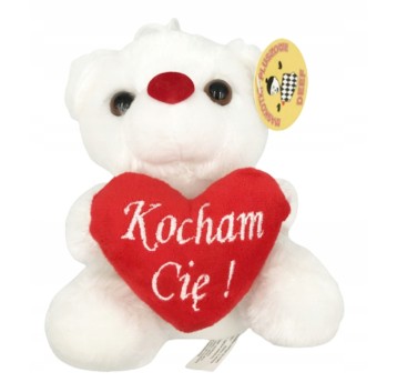 BIAŁY MISIACZEK Z SERCEM KOCHAM CIĘ 8052