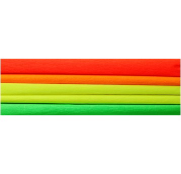 Bibuła marszczona 25x200cm, MIX fluo, 4 kol, 5 rol