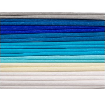 Bibuła marszczona 25x200cm, MIX niebieski, 10 role