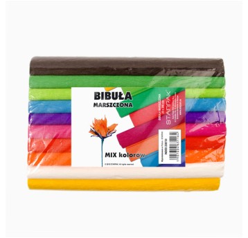 BIBUŁA MARSZCZONA KRÓTKA 25X200CM MIX (10)