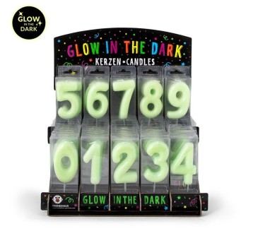 BIRTHDAY FUN Świeczki świecące w ciemności 0-9