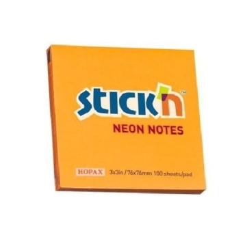 BLOCZEK SAMOP. 76X76MM POMARAŃCZOWY NEON 21164